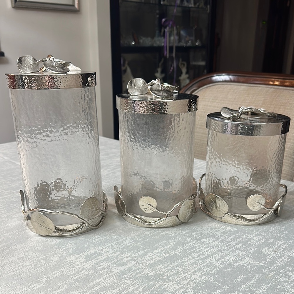 Michael Aram-Botanical Leaf Canister Set - Brand New - Not In Box - 3 Canisters